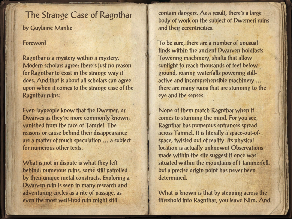 The Strange Case of Ragnthar | Elder Scrolls | Fandom