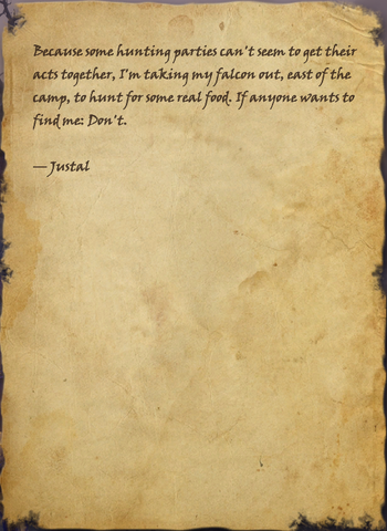 Note from Scout Justal