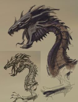 skyrim concept art dragon