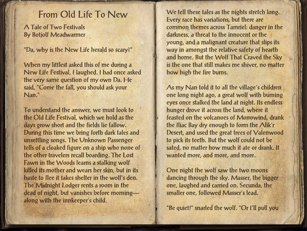 From Old Life To New | Elder Scrolls | Fandom