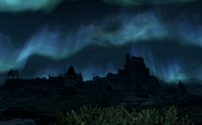 Whiterun in the distance at night.