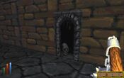 The exit to Privateer's Hold, a stone arch and skulls within