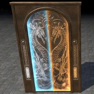 Зеркальное изображение Акатоша (Алкоша) на дверях из The Elder Scrolls Online: Elsweyr
