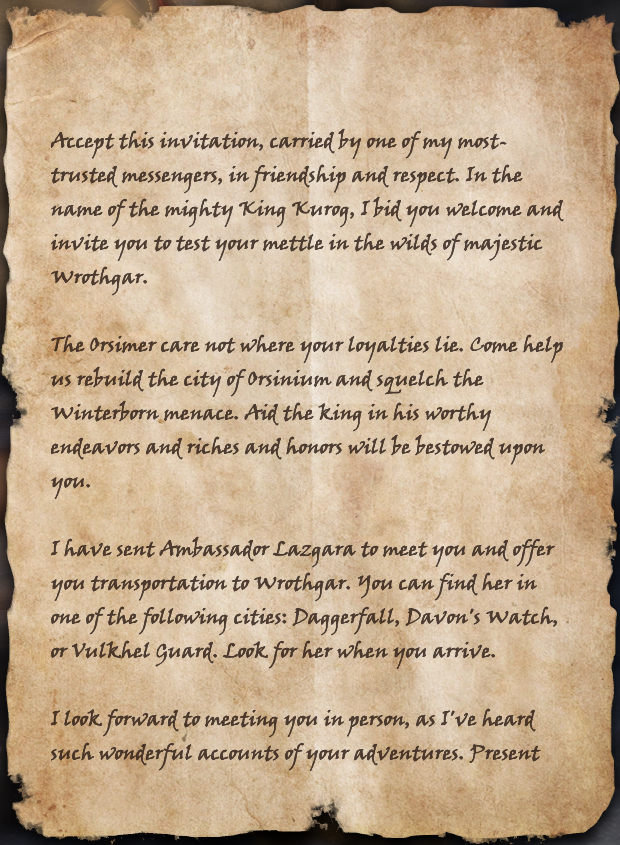 Invitation to Orsinium (Book) | Elder Scrolls | Fandom