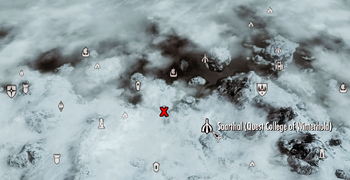 Shrine of Talos Winterhold Glaciers Map