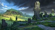 Murkmire Concept Art 4.png (1.17 MB) Architectural ruins in a valley.