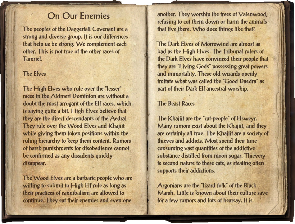 On Our Enemies | Elder Scrolls | Fandom