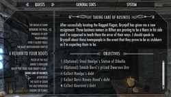 Quests (Skyrim) Interface