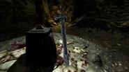 Red Eagle's Bane at pedestal in Rebel's Cairn.