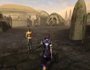 Speler wandelend doorheen Ald'ruhn