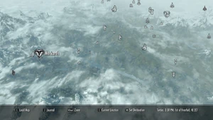 Markarth op de kaart van Skyrim