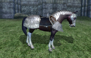 A horse in Steel Horse Armor