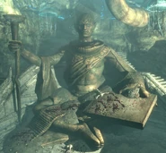 The Great statue of Irkngthand, one of the last visual representations of the Snow Elves.