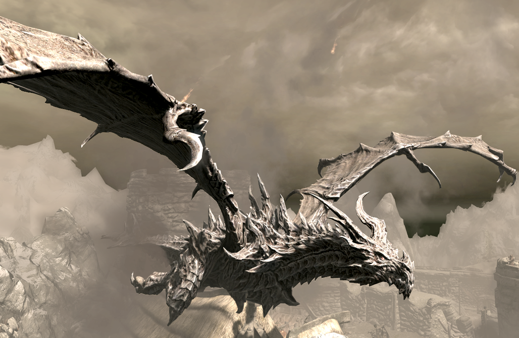 For those of you with ultrawide/multi-monitor setups: I made some wallpapers  of Alduin's Wall : r/skyrim