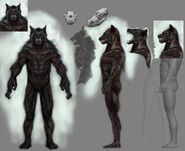 Werewolf male concept art.