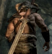 Il Dovahkiin con uno spadone
