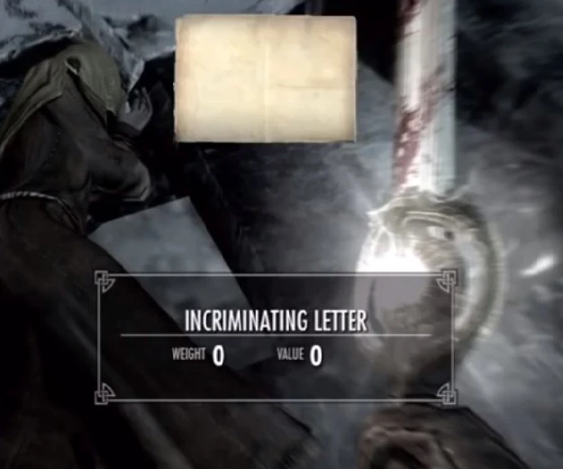 Incriminating Letter (Dawnguard) Elder Scrolls Fandom
