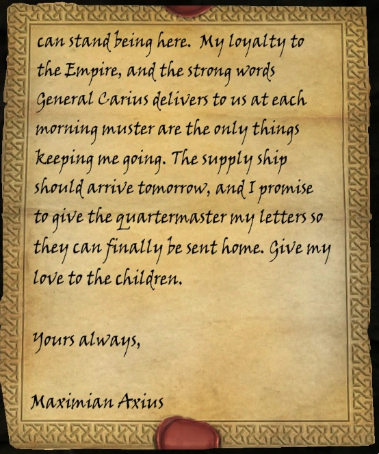 A Letter to Selina II | Elder Scrolls | Fandom