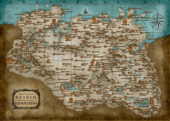 Map Skyrim Locations Elder Scrolls Fandom