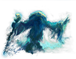 The Mage nebula as seen in the skill menu and the skies of Sovngarde in Skyrim.