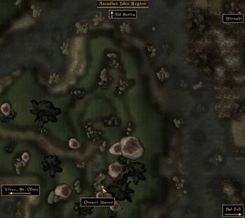 TES3 Morrowind - Ascadian Isles - Omani Manor location map