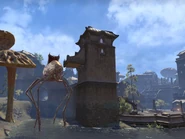 Силт-страйдер рядом с караванной башней в Суране, The Elder Scrolls Online: Morrowind