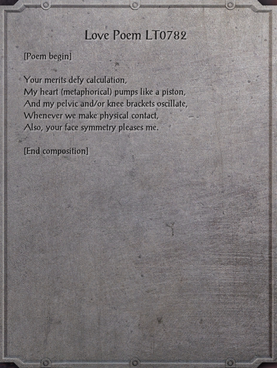 Love Poem Lt07 Elder Scrolls Fandom