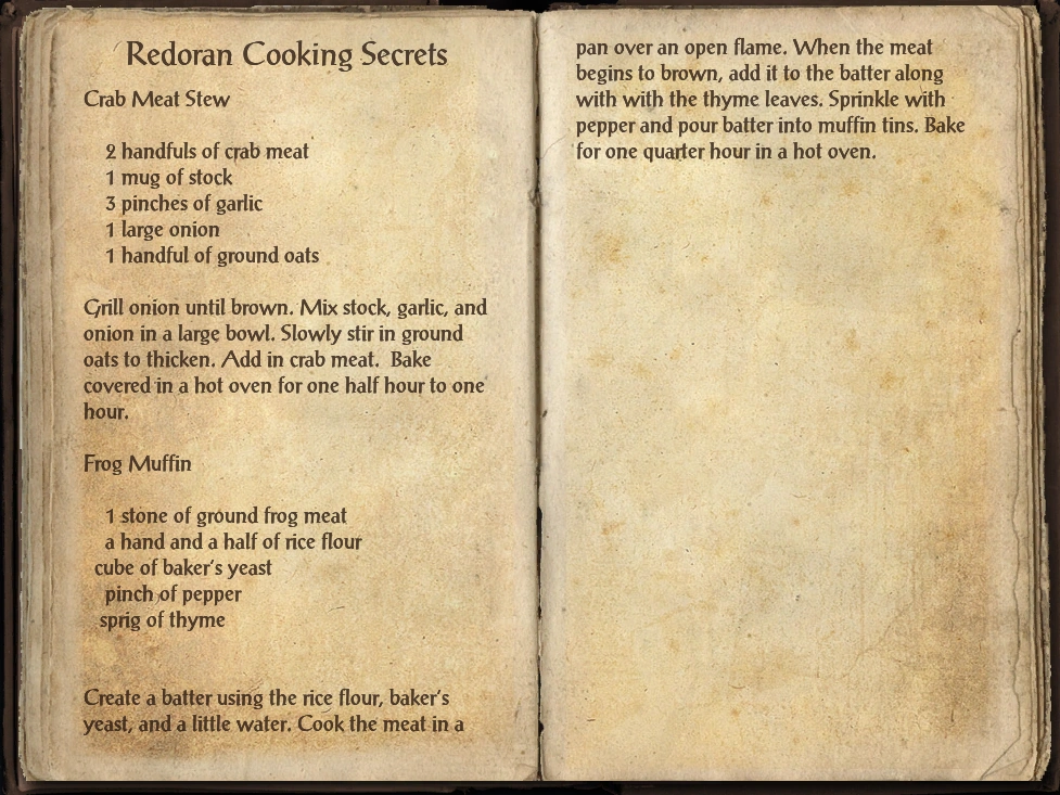 Redoran Cooking Secrets Elder Scrolls Fandom