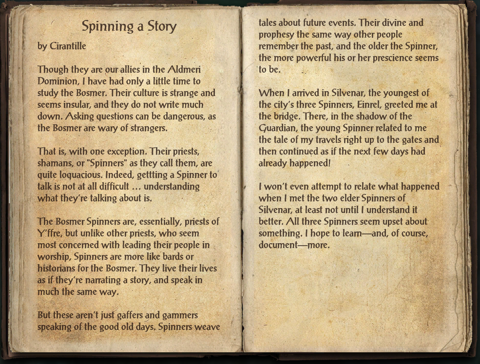 Spinning a Story | Elder Scrolls | Fandom