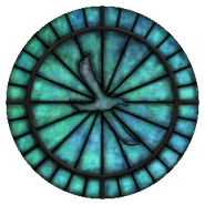 Kynareth's symbol, wrought in stained glass.