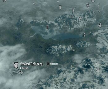 Skyrim map Cracked Tusk Keep