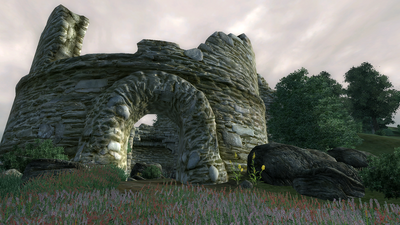 哀愁を感じさせる Castle Alessia (Fort Alessia) の城跡。Oblivion の時代にはすっかりと廃墟になっている