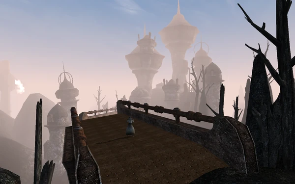 Пепельный упырь на обломке моста