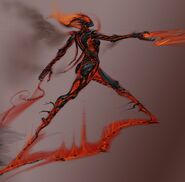 A Flame Atronach attacking.