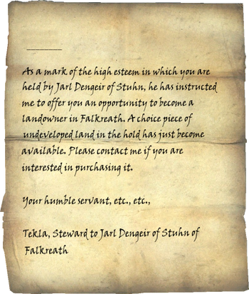 Letter from the Steward of Falkreath