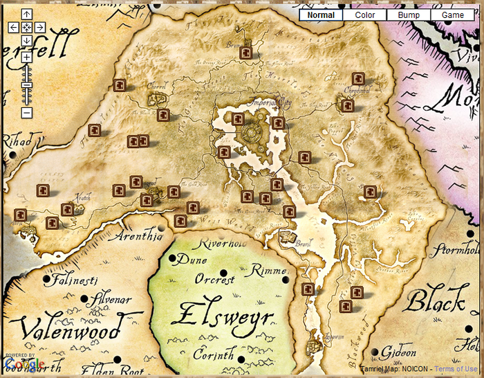 Карта сиродила на русском со всеми локациями