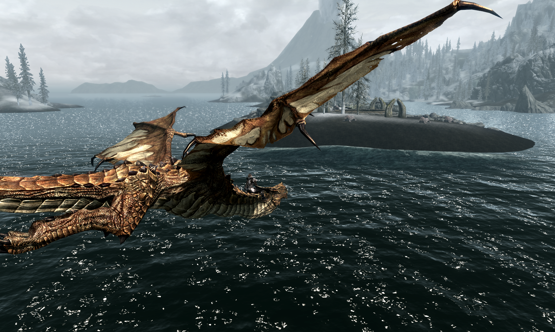 skyrim dragon flying