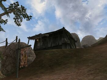 TES3 Morrowind - Ald Velothi - Fevila Bethrano's Shack exterior