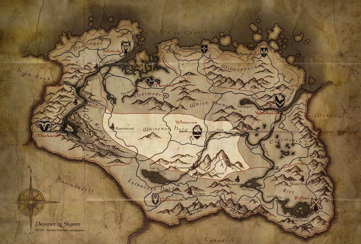 Skyrim Map Of Holds Whiterun Hold | Elder Scrolls | Fandom