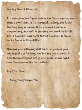 Letter to Baloth Bloodtusk