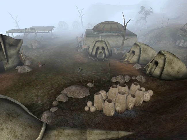 Вид с обрыва, на котором расположен вход в яичную шахту