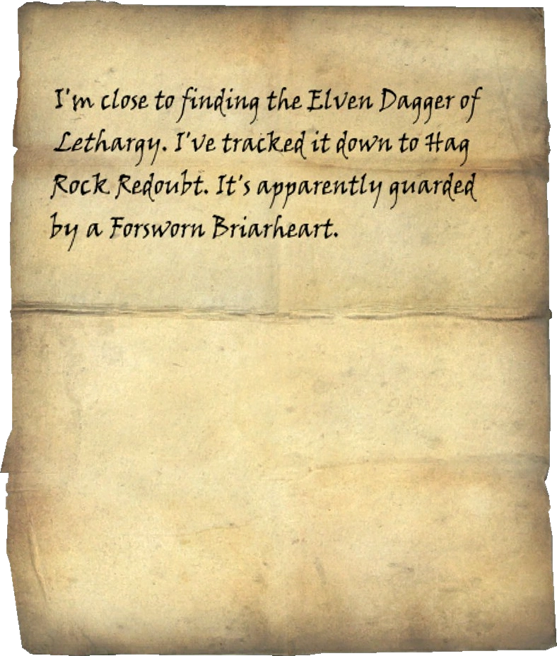 Treasure Hunter's Note (Skyrim) Elder Scrolls Fandom