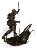 A render of Vivec's statue, depicting him killing the last of the N'chorbal.