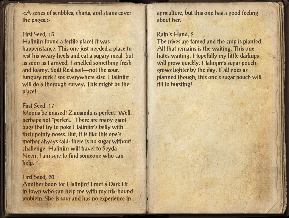 Halinjirr's Notes | Elder Scrolls | Fandom