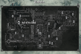 Hall of the dead in Windhelm map.