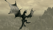 Alduin hovering around Helgen.