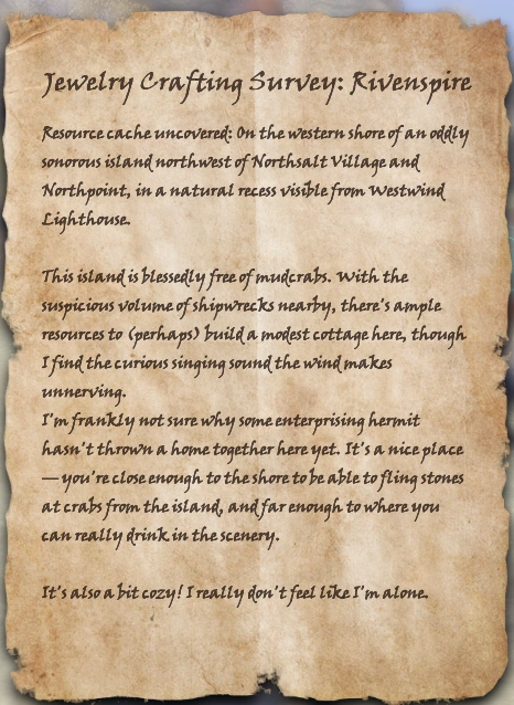 Jewelry Crafting Survey Rivenspire Jewelry Crafting Survey: Rivenspire | Elder Scrolls | Fandom