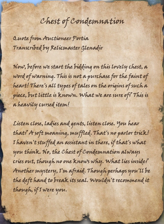 Chest of Condemnation Elder Scrolls Fandom