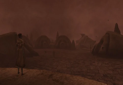 Вид на Альд'рун в пепельную бурю