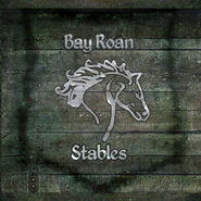 The Bay Roan Stables sign